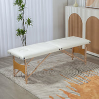Table de Massage Pliante Légère Bois 186X60X58-81 cm
