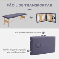 Table de Massage Pliante Légère Bois 186X60X58-81 cm